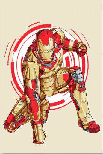 Gold Iron Man Paint By Numbers