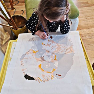 A child painting by numbers custom