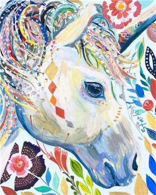 Unicorn Portrait Made of Flowers Animals Paint By Numbers
