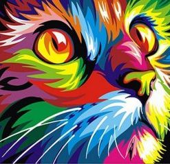Abstract Cat Animals Paint By Number