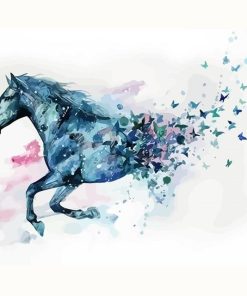 Horse And Butterflies Paint By Numbers