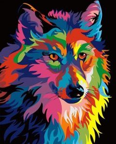 Abstract Wolf Paint By Number
