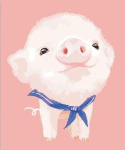 Cute Pink Pig Paint By Number