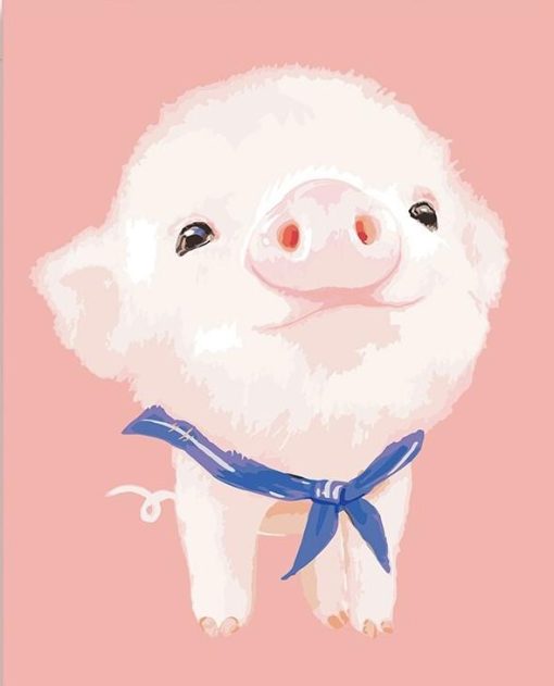 Cute Pink Pig Paint By Number