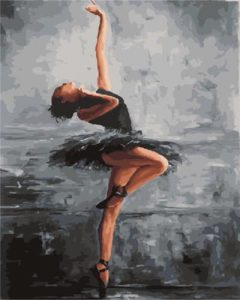 Ballerina In Black Paint By Number