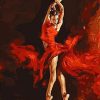 Ballerina In Red Dress Paint By Number