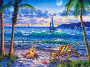 Beach Summer Night Paint By Number