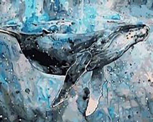 Blue Big Whale Paint By Number