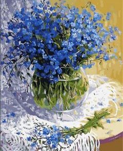 Blue Flowers Bouquet Paint By Number