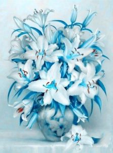 Blue Heart Lily Paint By Number