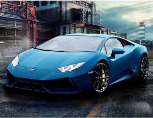 Blue Lamborghini Paint By Number