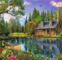 Cabin By The Lake Paint By Number