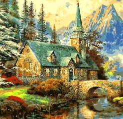 Church On Mountain Paint By Number