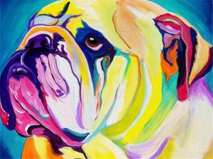 Colorful Bulldog Paint By Number