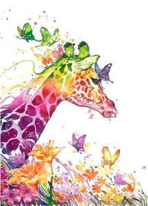 Colorful Giraffe Paint By Number