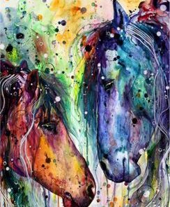 Colourful Horses Paint By Number