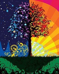 Colorful Tree Paint By Number