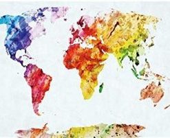 Colourful World Map Paint By Number