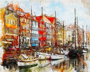 Copenhagen Harbour Paint By Number