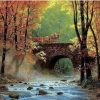 Country Bridge In Autumn Paint By Number