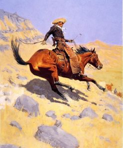 Cowboy On His Horse Paint By Number