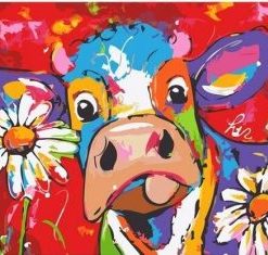 Cows And Flowers Paint By Number