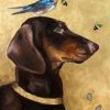 Dachshund Dog And Bird Paint By Number