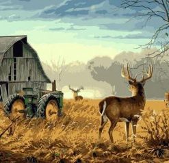 Deer On Farm Paint By Number