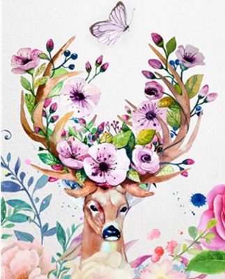 Flower Deer Paint By Number