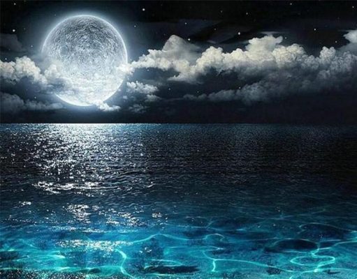 Full Moon On Sea Paint By Number