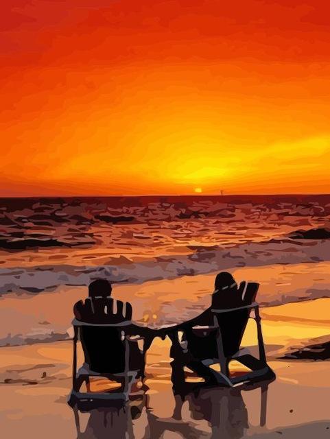 Romantic Couple In Beach Paint By Numbers