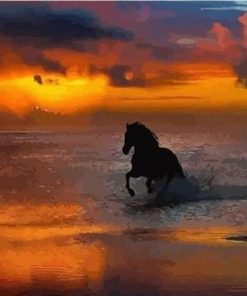 Horses At Sunset Paint By Number