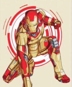 Gold Iron Man Paint By Number