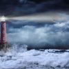 Lighthouse In The Storm Sea Paint By Number