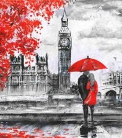 London Lovers In Black And Red Paint By Number
