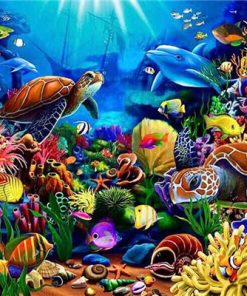 Colorful Fishes Underwater paint by number