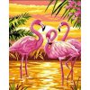 Pink Flamingo At Sunset Paint By Number