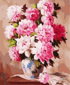 Pink Peonies Vase Paint By Number