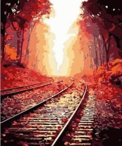 Railway In The Forest Paint By Number