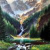 Rocky Mountain Waterfall Paint By Number