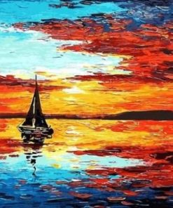 Sailboat At Sunset Paint By Number