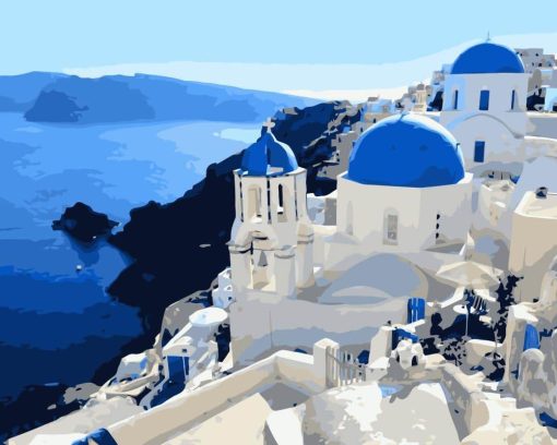 Santorini Island In Greece Paint By Number