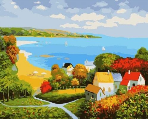 Seaside Village Paint By Number