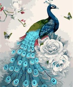 Sky Blue Peacock Paint By Number