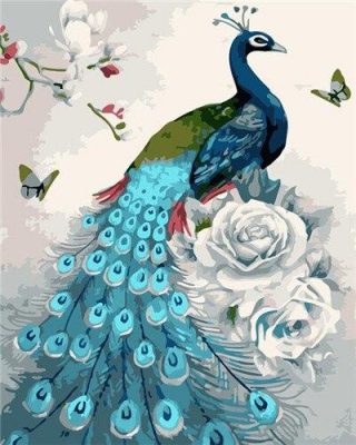 Sky Blue Peacock Paint By Number