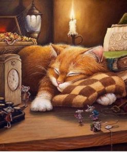 Sleepy Cat Paint By Number