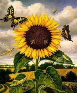 Sunflower And Butterflies Paint By Numbers