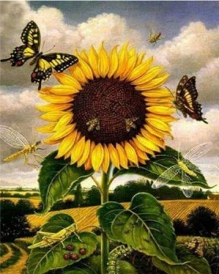 Sunflower And Butterflies Paint By Numbers