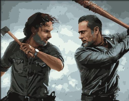 Negan And Rick Fight Paint By Number