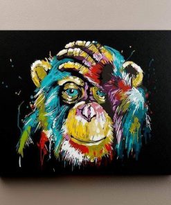 Abstract Colorful Chimp Paint By Number
